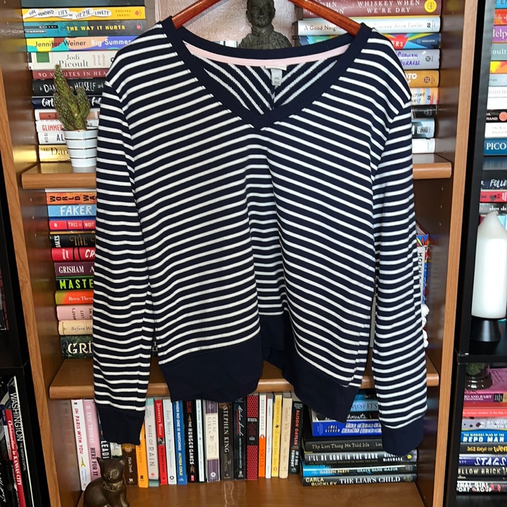 Striped V neck Top